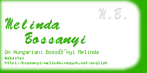 melinda bossanyi business card